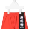 ( Nouvelle Collection ) Moschino Kids Short De Bain Rayé à Logo RED -Moschino Kids Soldes Boutique 18065496 38552306 600