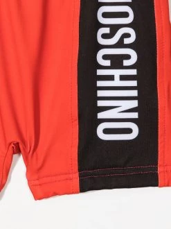 ( Nouvelle Collection ) Moschino Kids Short De Bain Rayé à Logo RED -Moschino Kids Soldes Boutique 18065496 38553243 600