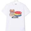 ( Nouvelle Collection ) Moschino Kids T-shirt à Logo Imprimé 10101 WHITE -Moschino Kids Soldes Boutique 18066165 38252179 600