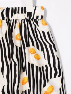 ( Nouvelle Collection ) Moschino Kids Jupe évasée à Imprimé Graphique 82809 BLACK STRIPES EGGS -Moschino Kids Soldes Boutique 18066945 38226262 600