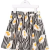 ( Nouvelle Collection ) Moschino Kids Jupe évasée à Imprimé Graphique 82809 BLACK STRIPES EGGS -Moschino Kids Soldes Boutique 18066945 38226273 600