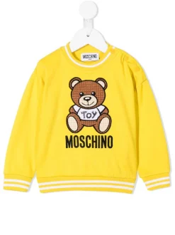 ( Nouvelle Collection ) Moschino Kids YELLOW Pull à Motif Teddy Bear Enfant