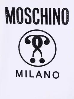 ( Nouvelle Collection ) Moschino Kids 10101 WHITE T-shirt à Logo Imprimé Enfant -Moschino Kids Soldes Boutique 18068031 38409033 600