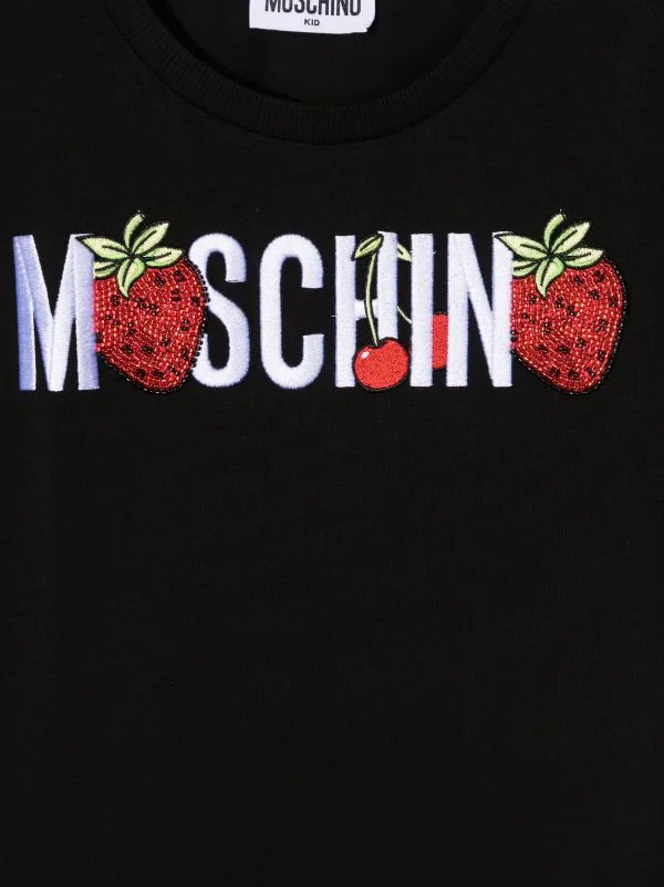 ( Nouvelle Collection ) Moschino Kids T-shirt à Logo Brodé 60100 BLACK 5 ( Nouvelle Collection ) Moschino Kids T-shirt à Logo Brodé 60100 BLACK – Image 3