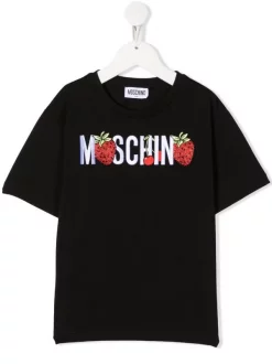 ( Nouvelle Collection ) Moschino Kids T-shirt à Logo Brodé 60100 BLACK