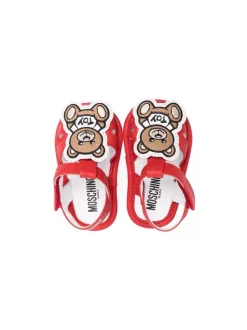 ( Nouvelle Collection ) Moschino Kids ROSSO Sandales à Patch Toy Bear Enfant -Moschino Kids Soldes Boutique 18075621 38349204 600