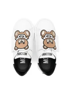 Moschino Kids Baskets à Patch Toy-Bear BIANCO/NERO -Moschino Kids Soldes Boutique 18075940 39235230 600