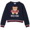 ( Nouvelle Collection ) Moschino Kids Sweat à Logo Brodé 40016 BLUE -Moschino Kids Soldes Boutique 18088728 38384505 600