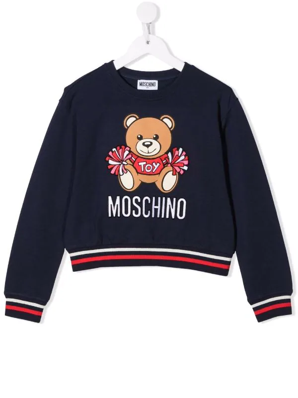 ( Nouvelle Collection ) Moschino Kids Sweat à Logo Brodé 40016 BLUE 3 ( Nouvelle Collection ) Moschino Kids Sweat à Logo Brodé 40016 BLUE