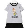 ( Nouvelle Collection ) Moschino Kids GREY BLACK Ensemble Haut-pantalon à Logo Enfant -Moschino Kids Soldes Boutique 18090462 38610397 600