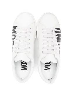 Moschino Kids Baskets à Logo Imprimé Latéral BIANCO GUM BIANCO -Moschino Kids Soldes Boutique 18090926 39042342 600