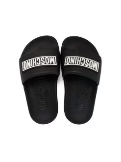 Moschino Kids NERO/BIANCO Sandales à Logo Embossé Enfant -Moschino Kids Soldes Boutique 18098702 38641009 600