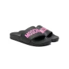 ( Nouvelle Collection ) Moschino Kids 04 Black Claquettes à Logo Imprimé Enfant -Moschino Kids Soldes Boutique 18103537 39464538 600