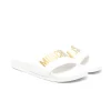( Nouvelle Collection ) Moschino Kids Claquettes à Logo Imprimé 06 WHITE -Moschino Kids Soldes Boutique 18103540 39465357 600