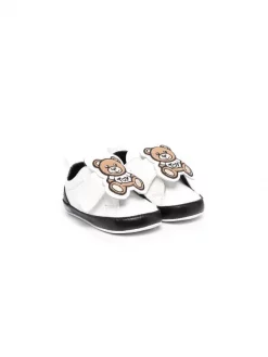 ( Nouvelle Collection ) Moschino Kids Chaussures De Pré-marche à Patch Toy Bear VAR1