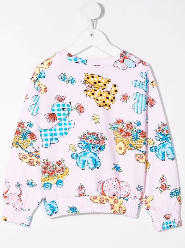 ( Nouvelle Collection ) Moschino Kids 83262 ROSE ALL OVER Sweat à Imprimé Graphique Enfant 4 ( Nouvelle Collection ) Moschino Kids 83262 ROSE ALL OVER Sweat à Imprimé Graphique Enfant – Image 2