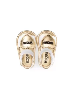 Moschino Kids Sandales En Cuir à Détails Appliqués Enfant -Moschino Kids Soldes Boutique 18111994 38612579 600