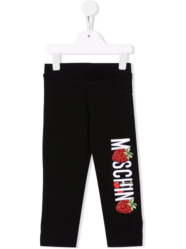 ( Nouvelle Collection ) Moschino Kids Legging à Logo Brodé 60100 BLACK 3 ( Nouvelle Collection ) Moschino Kids Legging à Logo Brodé 60100 BLACK