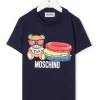 ( Nouvelle Collection ) Moschino Kids 40016 BLU T-shirt à Motif Teddy Bear Enfant -Moschino Kids Soldes Boutique 18125334 38472184 600
