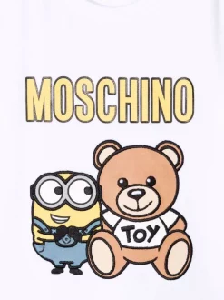 ( Nouvelle Collection ) Moschino Kids X Minions T-shirt à Manches Courtes 10101 BIANCO -Moschino Kids Soldes Boutique 18125396 38468899 600