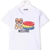 ( Nouvelle Collection ) Moschino Kids 10101 BIANCO T-shirt à Imprimé Teddy Bear Enfant -Moschino Kids Soldes Boutique 18125414 38469696 600