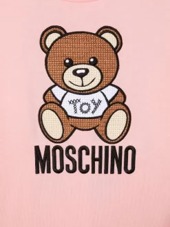 ( Nouvelle Collection ) Moschino Kids T-shirt à Motif Teddy Bear Brodé 50209 ROSA -Moschino Kids Soldes Boutique 18125427 38471504 600