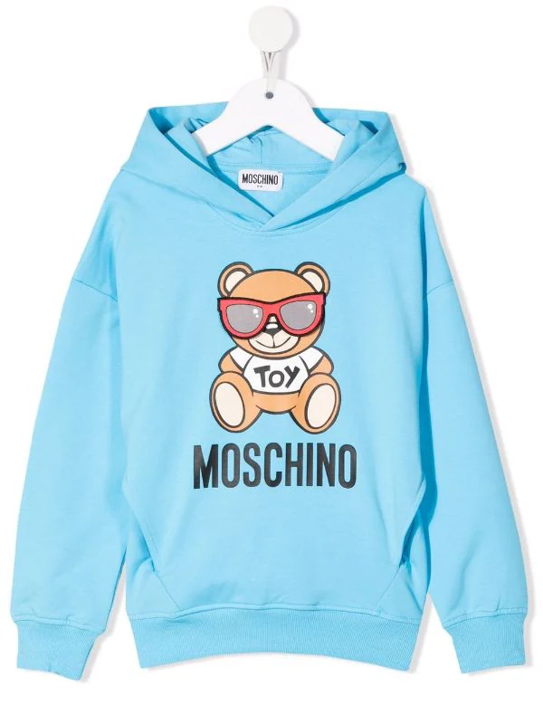 ( Nouvelle Collection ) Moschino Kids Hoodie Toy Bear Imprimé 41008 BLUE 3 ( Nouvelle Collection ) Moschino Kids Hoodie Toy Bear Imprimé 41008 BLUE