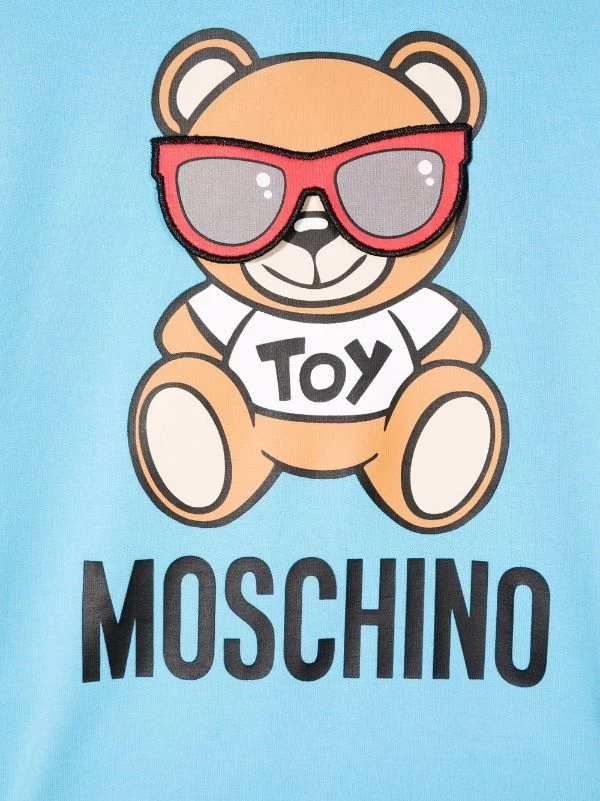 ( Nouvelle Collection ) Moschino Kids Hoodie Toy Bear Imprimé 41008 BLUE 4 ( Nouvelle Collection ) Moschino Kids Hoodie Toy Bear Imprimé 41008 BLUE – Image 2