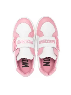 ( Nouvelle Collection ) Moschino Kids NAPPA KISS KIPS BIANCO Baskets Toy Bear à Attache Scratch Enfant -Moschino Kids Soldes Boutique 18138676 39540003 600
