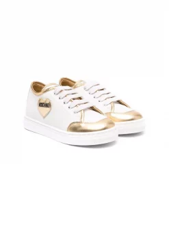 ( Nouvelle Collection ) Moschino Kids Baskets Lacées à Logo Imprimé LAMINATO 500