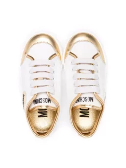 ( Nouvelle Collection ) Moschino Kids Baskets Lacées à Logo Imprimé LAMINATO 500 -Moschino Kids Soldes Boutique 18140257 38563255 600