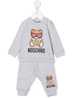 ( Nouvelle Collection ) Moschino Kids Survêtement Teddy En Jersey 60926 GRIGIO CHIARO