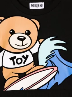 ( Nouvelle Collection ) Moschino Kids 60100 NERO T-shirt à Imprimé Teddy Bear Enfant -Moschino Kids Soldes Boutique 18144831 38488598 600