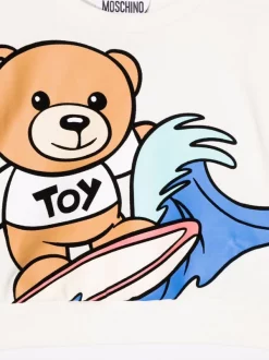 ( Nouvelle Collection ) Moschino Kids 10063 BIANCA T-shirt à Imprimé Teddy Bear Enfant -Moschino Kids Soldes Boutique 18144838 38488552 600