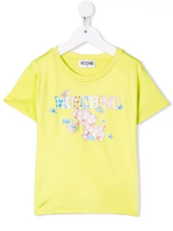 ( Nouvelle Collection ) Moschino Kids T-shirt à Logo Imprimé 30205 LIME