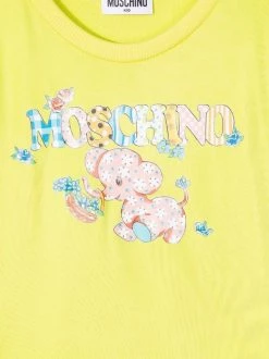 ( Nouvelle Collection ) Moschino Kids T-shirt à Logo Imprimé 30205 LIME -Moschino Kids Soldes Boutique 18145929 38488658 600