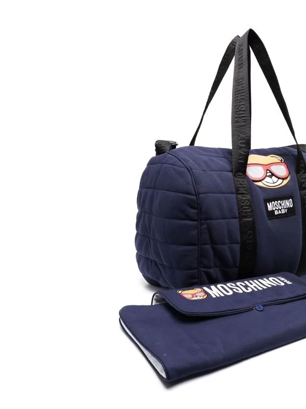 ( Nouvelle Collection ) Moschino Kids Sac à Langer Matelassé à Imprimé Teddy Bear 40016 BLUE 4 ( Nouvelle Collection ) Moschino Kids Sac à Langer Matelassé à Imprimé Teddy Bear 40016 BLUE – Image 2