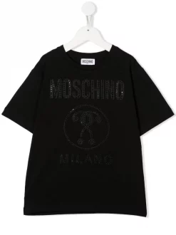 ( Nouvelle Collection ) Moschino Kids T-shirt à Logo Imprimé 60100 NERO BLACK