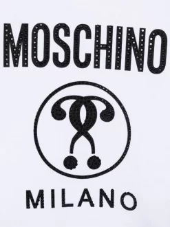 ( Nouvelle Collection ) Moschino Kids Sweat à Logo Imprimé 10101 BIANCO OTTICO -Moschino Kids Soldes Boutique 18149837 39044182 600