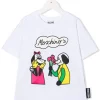 ( Nouvelle Collection ) Moschino Kids T-shirt à Logo Imprimé 10101 BIANCO OTTICO -Moschino Kids Soldes Boutique 18149846 39045544 600