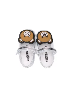 ( Nouvelle Collection ) Moschino Kids 02 SILVER Ballerines à Patch Teddy Bear Enfant -Moschino Kids Soldes Boutique 18151812 38554359 600