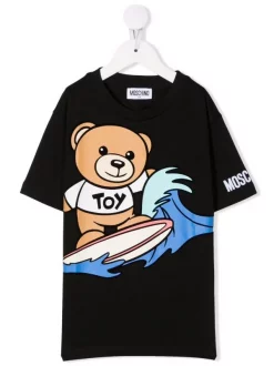 ( Nouvelle Collection ) Moschino Kids T-shirt à Encolure Ras Du Cou 60100 NERO