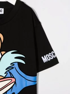 ( Nouvelle Collection ) Moschino Kids T-shirt à Encolure Ras Du Cou 60100 NERO -Moschino Kids Soldes Boutique 18151945 38540267 600