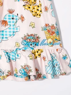 ( Nouvelle Collection ) Moschino Kids Robe évasée à Imprimé Graphique 83262 ROSE ALLOVER CALICO -Moschino Kids Soldes Boutique 18152480 38563053 600