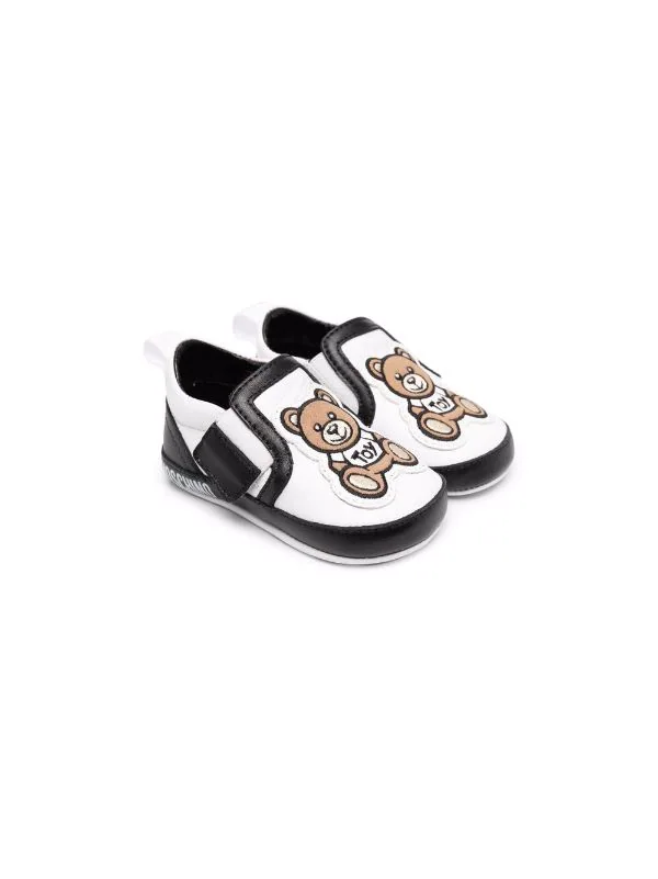 ( Nouvelle Collection ) Moschino Kids Baskets à Imprimé Teddy Bear 01 WHITE BLACK 3 ( Nouvelle Collection ) Moschino Kids Baskets à Imprimé Teddy Bear 01 WHITE BLACK
