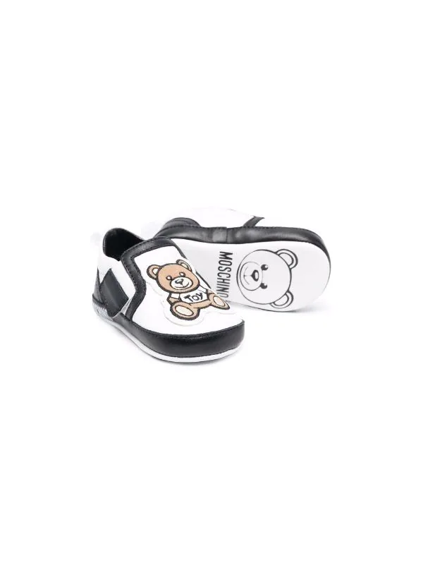 ( Nouvelle Collection ) Moschino Kids Baskets à Imprimé Teddy Bear 01 WHITE BLACK 4 ( Nouvelle Collection ) Moschino Kids Baskets à Imprimé Teddy Bear 01 WHITE BLACK – Image 2