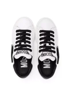 ( Nouvelle Collection ) Moschino Kids KIPS BIANCO/NERO Baskets à Détail Toy Bear Enfant -Moschino Kids Soldes Boutique 18153418 38562338 600