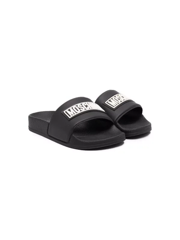 ( Nouvelle Collection ) Moschino Kids PVC NERO Sandales à Logo Imprimé Enfant 3 ( Nouvelle Collection ) Moschino Kids PVC NERO Sandales à Logo Imprimé Enfant