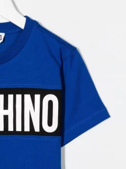 ( Nouvelle Collection ) Moschino Kids T-shirt à Logo Imprimé 40457 - SURF BLUE -Moschino Kids Soldes Boutique 18156236 39022487 600