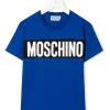 ( Nouvelle Collection ) Moschino Kids T-shirt à Logo Imprimé 40457 - SURF BLUE -Moschino Kids Soldes Boutique 18156236 39022500 600